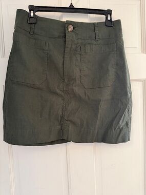 Maeve Olive Green Mini Skirt